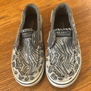 Sperry girls shoes- adorable leopard print Sz 12